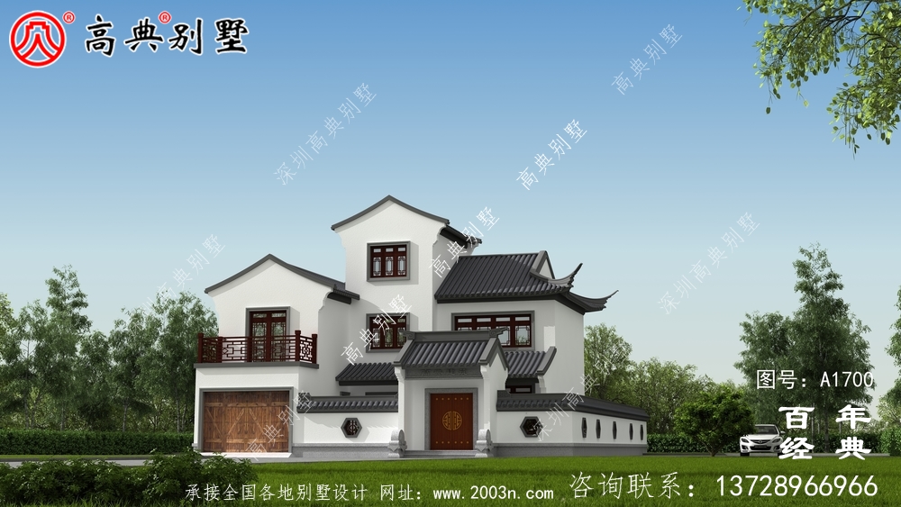 新中式三层别墅外观设计图_农村三层别墅设计