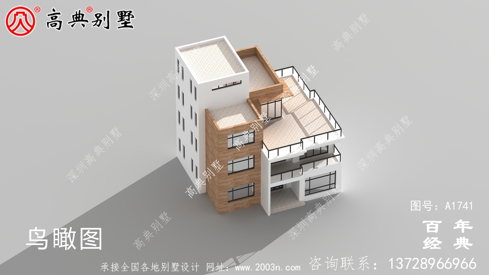 現代風四層農村別墅設計圖紙_農村四層別墅設計