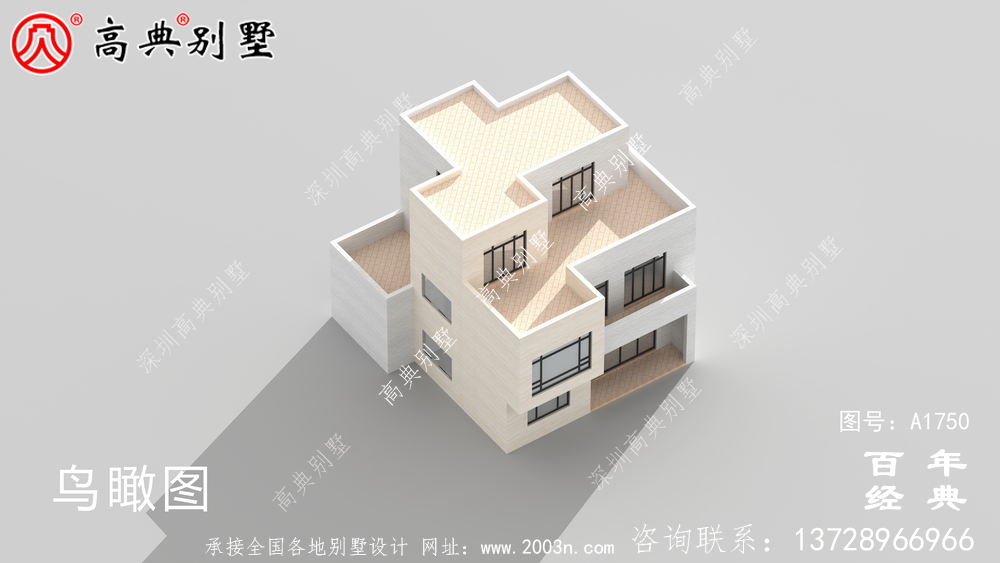 三层现代风别墅图纸及效果图_农村三层自建房设计图