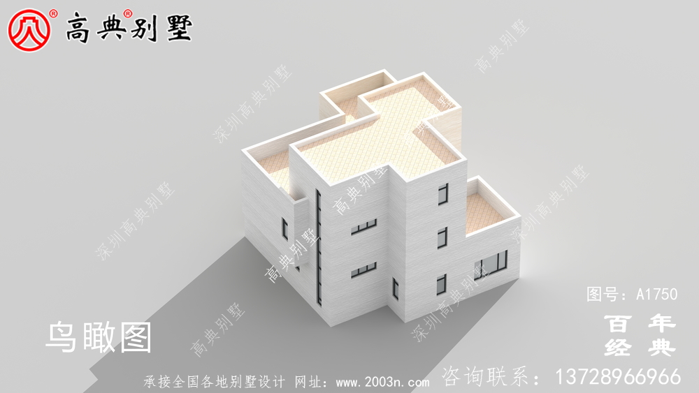 三层现代风别墅图纸及效果图_农村三层自建房设计图