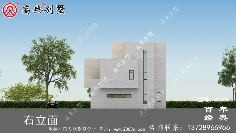 三层现代风别墅图纸及效果图_农村三层自建房设计图