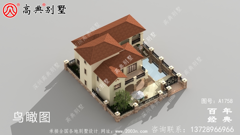 豪华三层欧式别墅图纸及效果图_农村三层自建房设计图