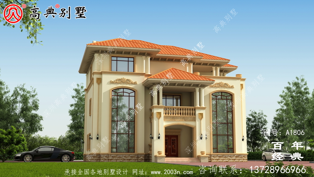 歐式三層復式別墅圖紙及效果圖_農村三層自建房設計圖