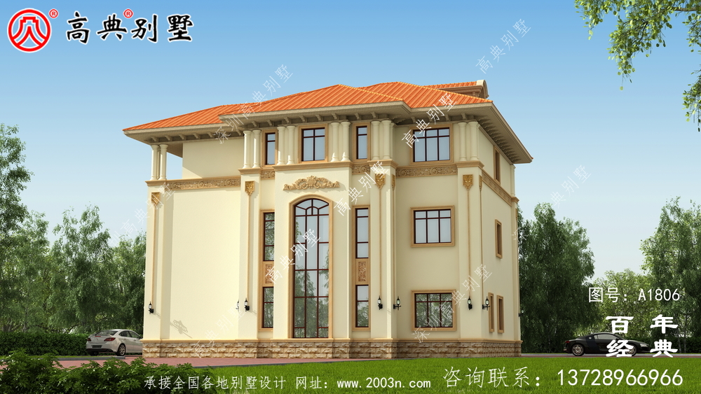 歐式三層復式別墅圖紙及效果圖_農村三層自建房設計圖