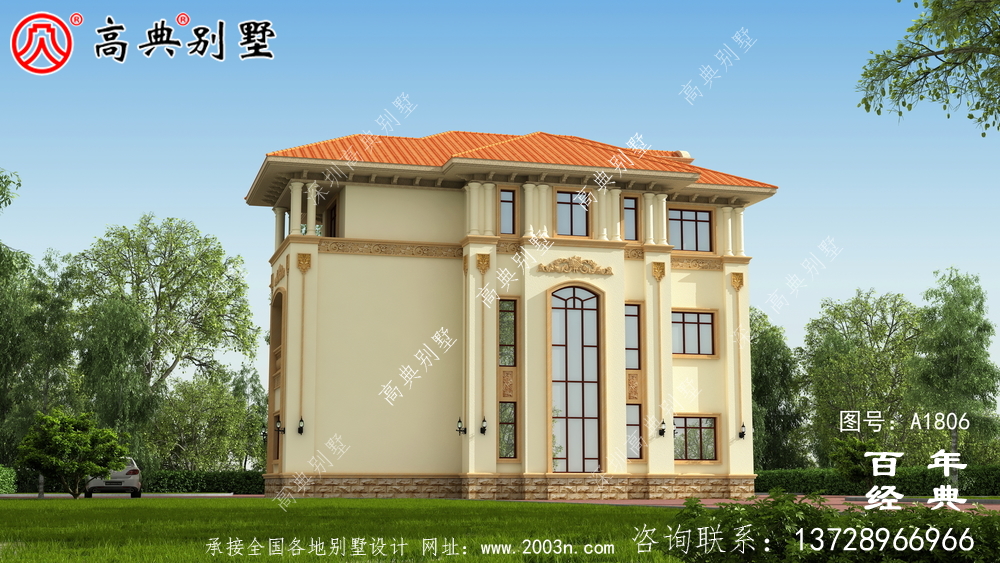 歐式三層復式別墅圖紙及效果圖_農村三層自建房設計圖