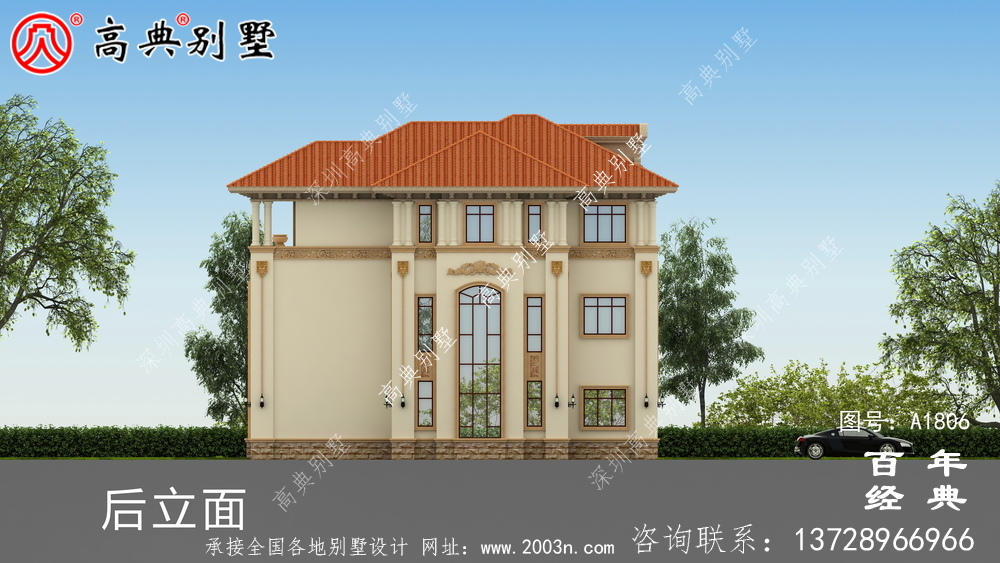 歐式三層復式別墅圖紙及效果圖_農村三層自建房設計圖