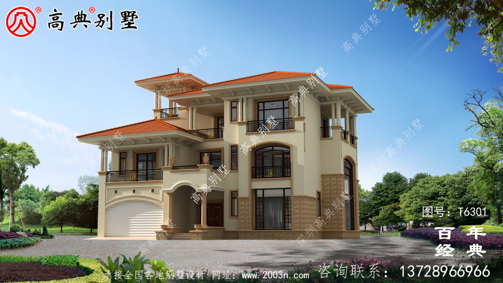 復式三層歐式別墅設計圖紙及效果圖大全_農村三層自建房設計圖