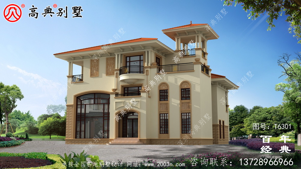 復式三層歐式別墅設計圖紙及效果圖大全_農村三層自建房設計圖