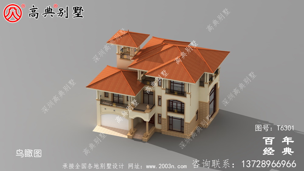 復式三層歐式別墅設計圖紙及效果圖大全_農村三層自建房設計圖