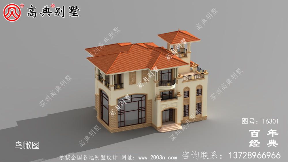 復式三層歐式別墅設計圖紙及效果圖大全_農村三層自建房設計圖
