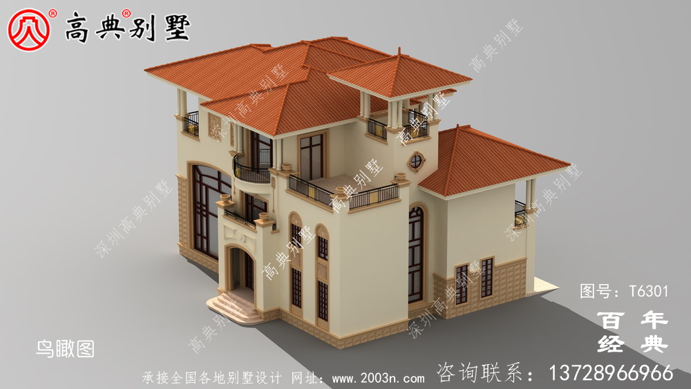 復式三層歐式別墅設計圖紙及效果圖大全_農村三層自建房設計圖