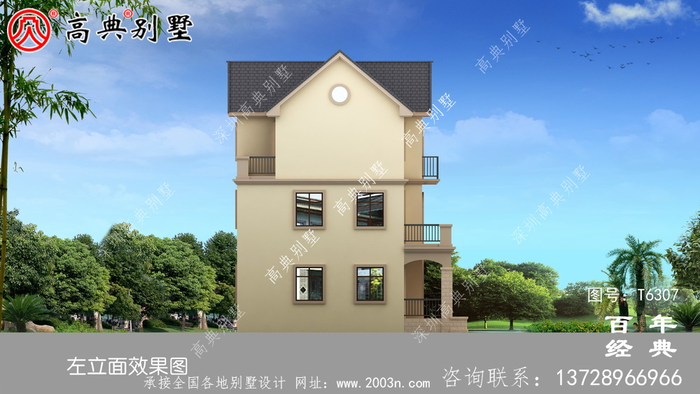 復(fù)式雙拼三層農(nóng)村別墅效果圖_農(nóng)村三層自建房設(shè)計(jì)圖