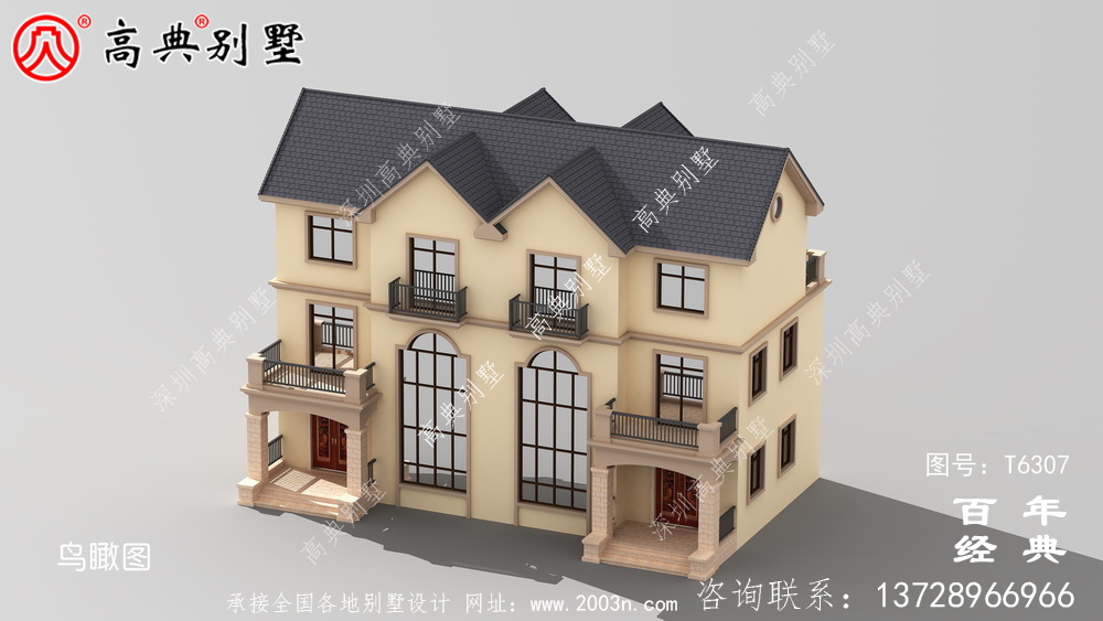 復(fù)式雙拼三層農(nóng)村別墅效果圖_農(nóng)村三層自建房設(shè)計(jì)圖