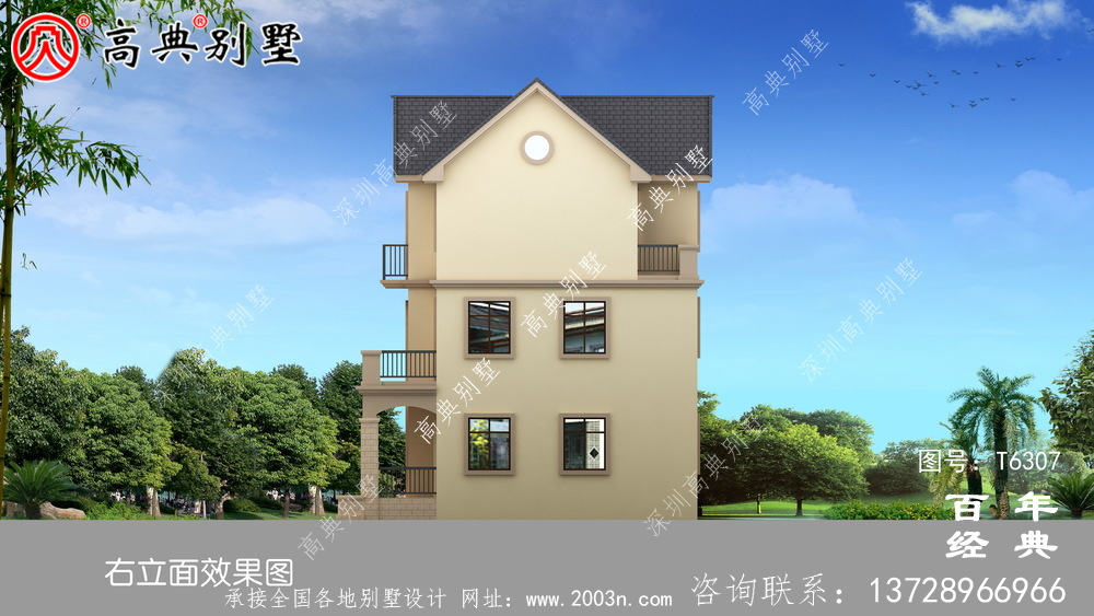 復(fù)式雙拼三層農(nóng)村別墅效果圖_農(nóng)村三層自建房設(shè)計(jì)圖