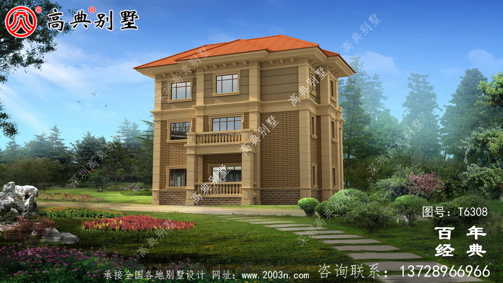 豪華三層農村復式別墅設計施工圖紙_農村三層自建房設計圖