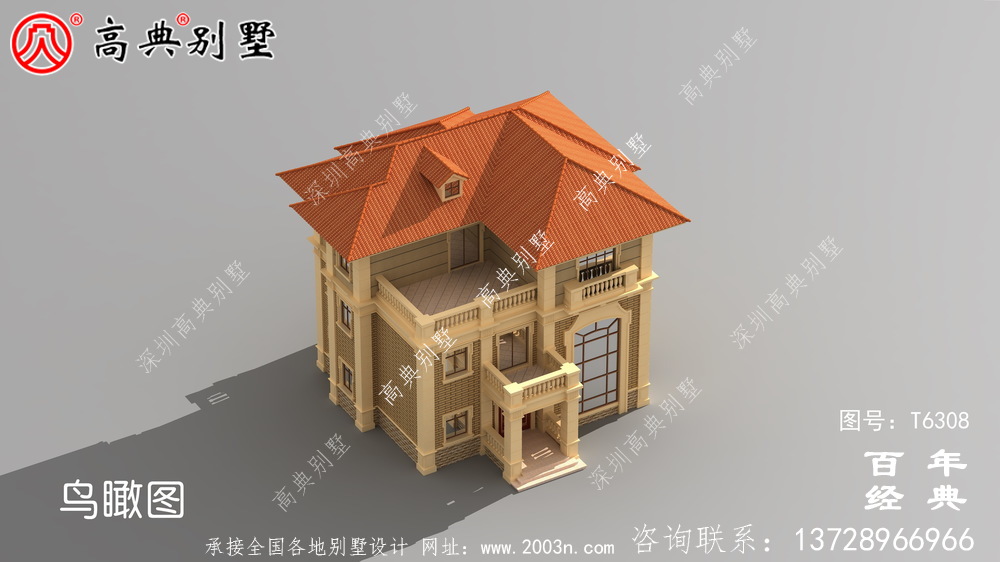 豪華三層農村復式別墅設計施工圖紙_農村三層自建房設計圖