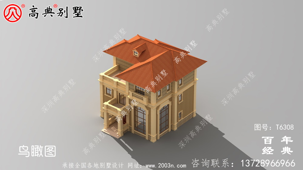 豪華三層農村復式別墅設計施工圖紙_農村三層自建房設計圖