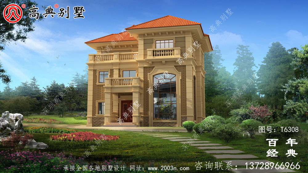 豪華三層農村復式別墅設計施工圖紙_農村三層自建房設計圖