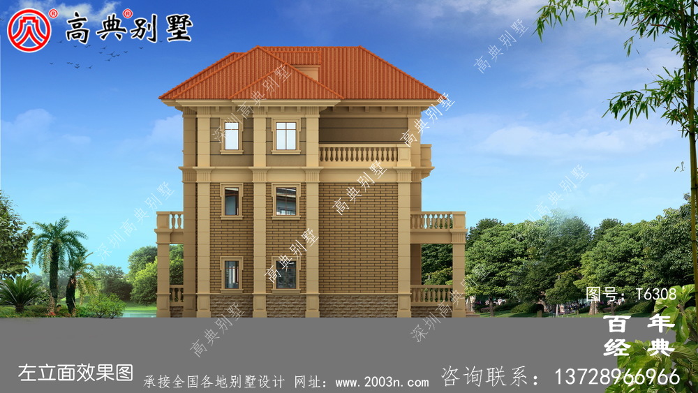 豪華三層農村復式別墅設計施工圖紙_農村三層自建房設計圖