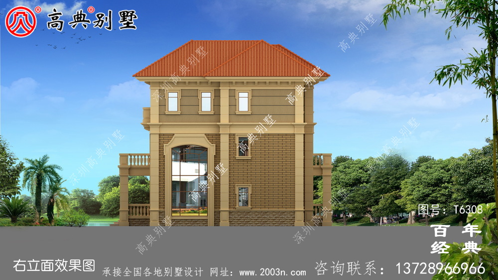 豪華三層農村復式別墅設計施工圖紙_農村三層自建房設計圖