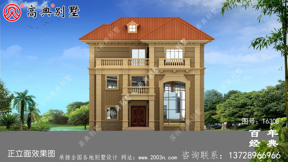 豪華三層農村復式別墅設計施工圖紙_農村三層自建房設計圖