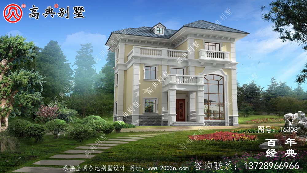 豪華三層農村復式別墅設計施工圖紙_農村三層自建房設計圖