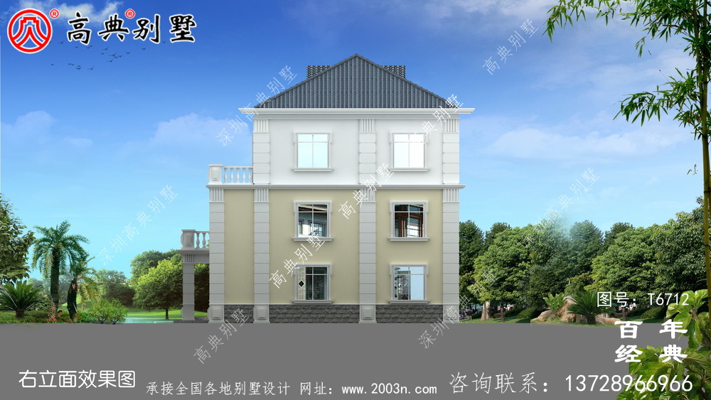 簡約復(fù)式三層歐式別墅設(shè)計(jì)圖紙及效果圖_農(nóng)村三層自建房設(shè)計(jì)圖