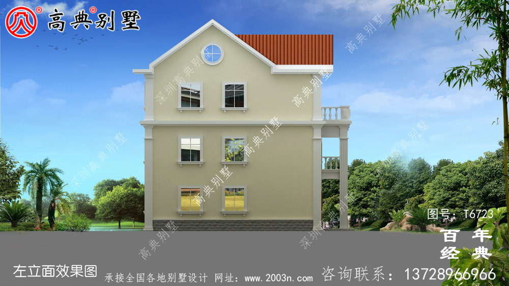 復式三層歐式別墅設計圖紙及效果圖_農村三層自建房設計圖