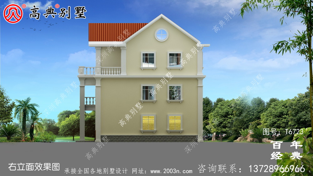 復式三層歐式別墅設計圖紙及效果圖_農村三層自建房設計圖