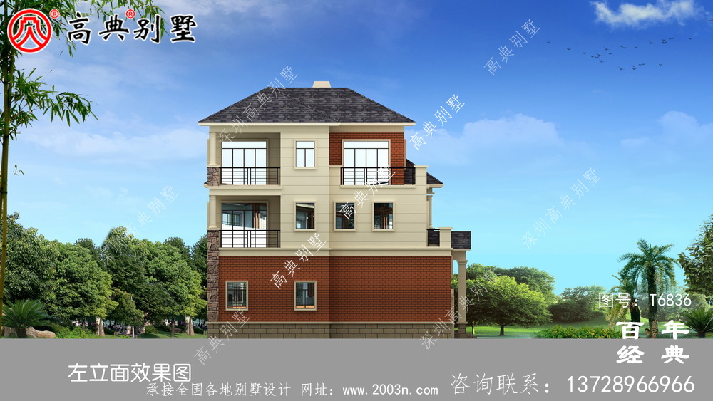 農村三層帶車庫別墅效果圖大全圖紙及效果圖_農村三層自建房設計圖