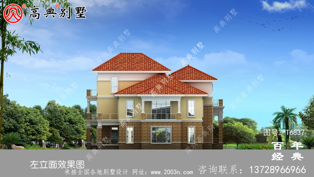 豪華復式三層別墅設計圖大全_農村三層自建房設計圖
