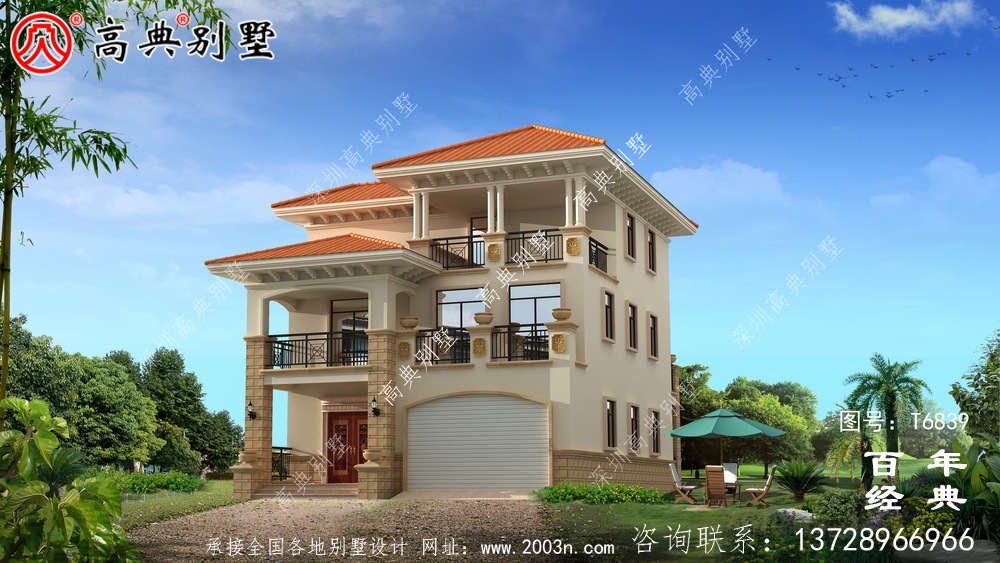 三層歐式別墅外觀效果圖大全_農村三層自建房設計圖