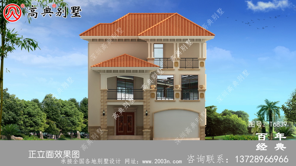 三層歐式別墅外觀效果圖大全_農村三層自建房設計圖