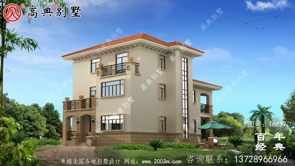 三層歐式別墅外觀效果圖大全_農村三層自建房設計圖