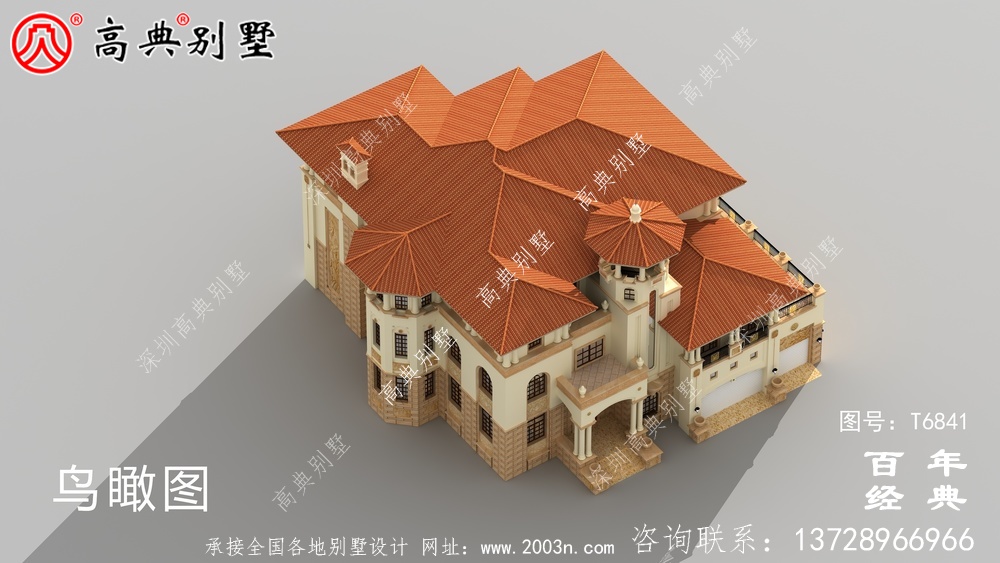 奢華三層歐式別墅圖紙及效果圖_農村三層自建房設計圖