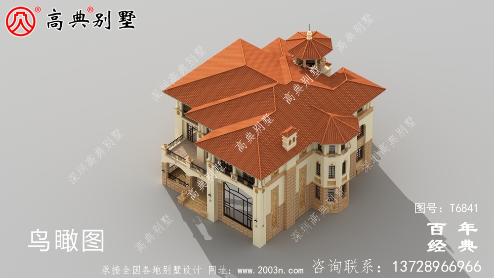 奢華三層歐式別墅圖紙及效果圖_農村三層自建房設計圖
