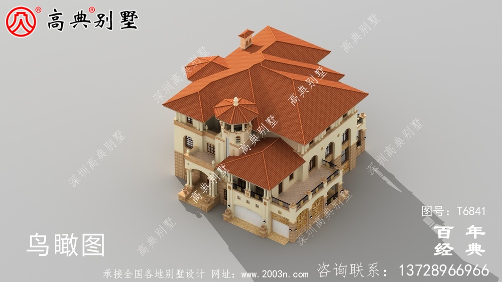 奢華三層歐式別墅圖紙及效果圖_農村三層自建房設計圖