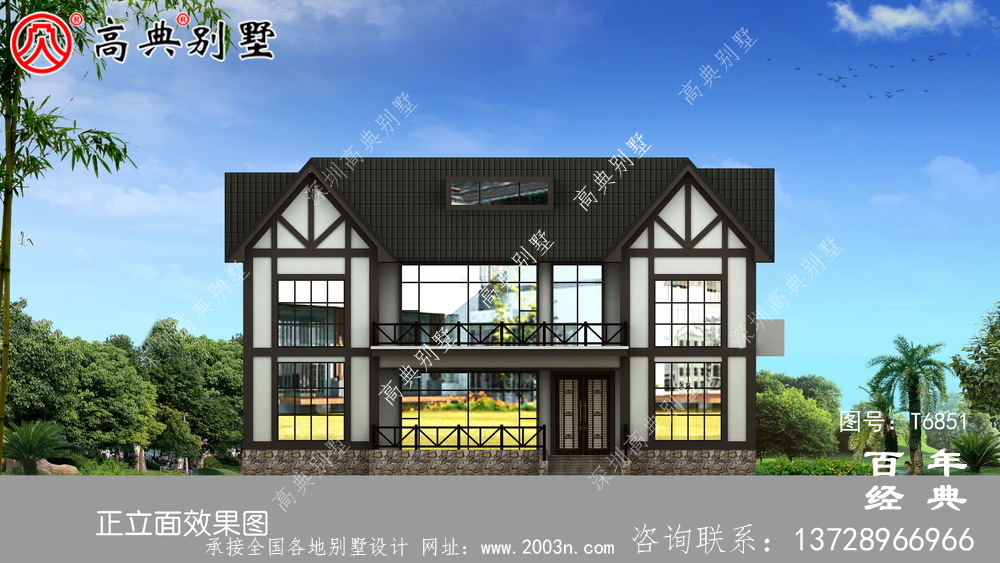 英式风格两层欧式别墅设计图纸及效果图_农村三层别墅设计