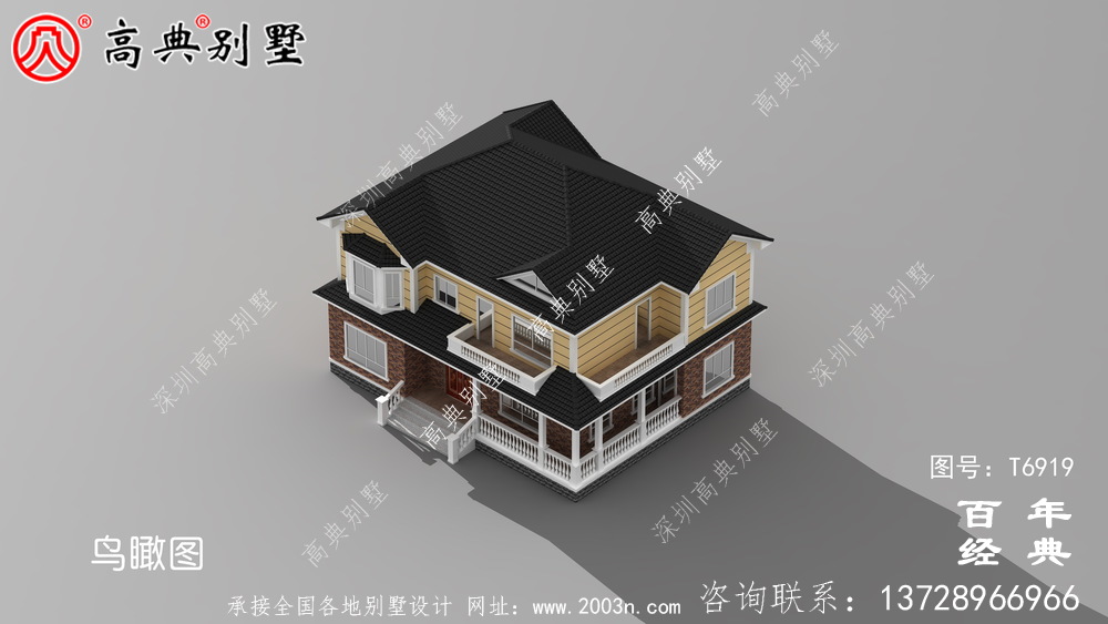新农村建设两层带阳台别墅设计图纸及设计效果图_两层农村房屋设计图纸