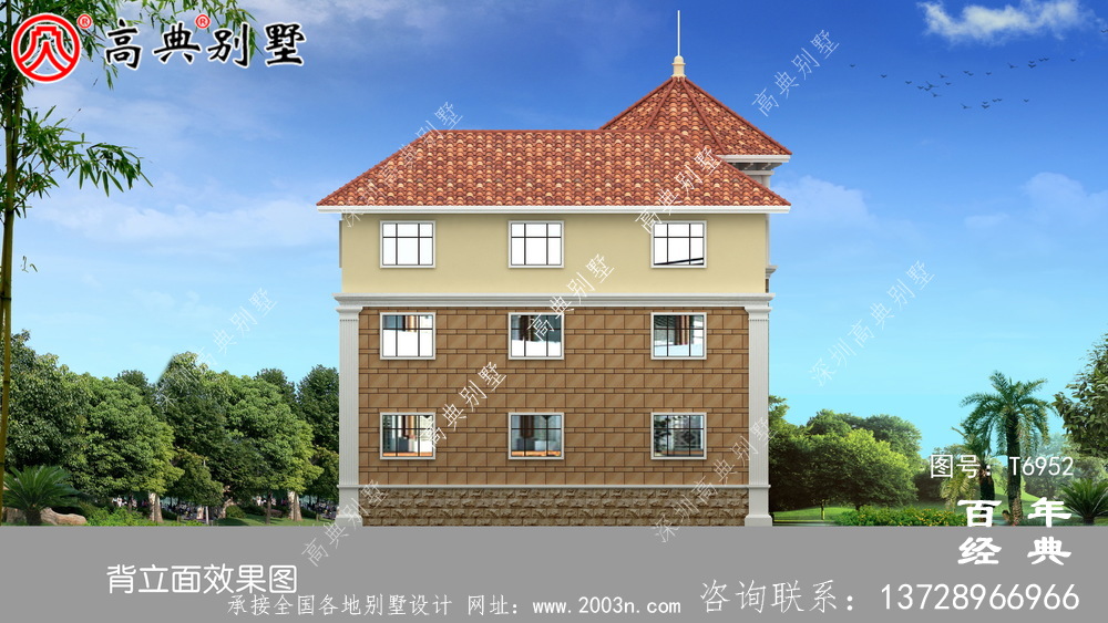 新欧式三层别墅设计效果图及施工图_农村别墅设计图纸