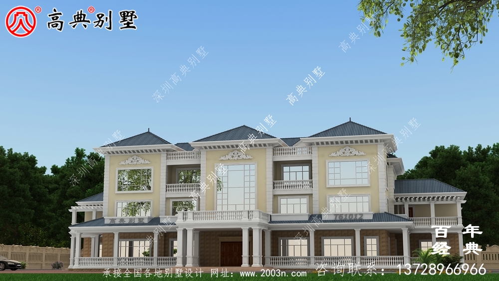 欧式豪华三层别墅施工图纸_乡村三层别墅设计图纸
