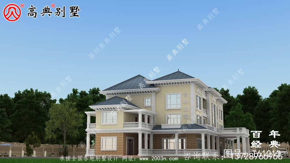 欧式豪华三层别墅施工图纸_乡村三层别墅设计图纸