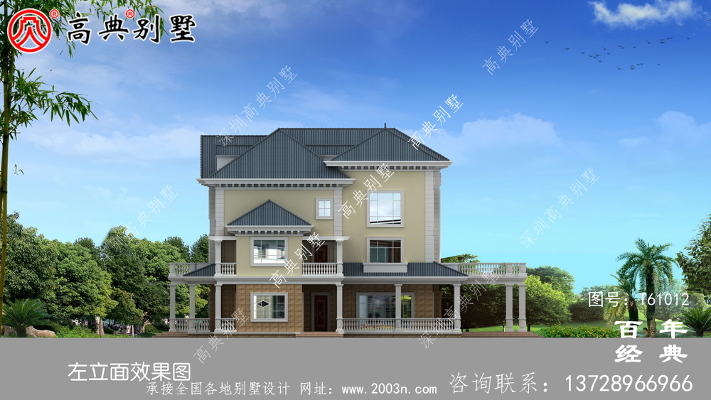 欧式豪华三层别墅施工图纸_乡村三层别墅设计图纸