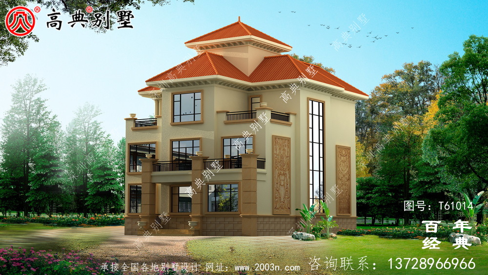 奢華四層歐式復式別墅施工圖紙_鄉村四層別墅設計圖紙