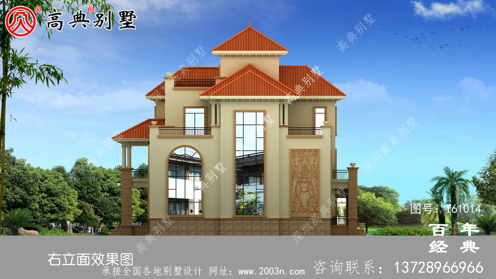 奢華四層歐式復式別墅施工圖紙_鄉村四層別墅設計圖紙