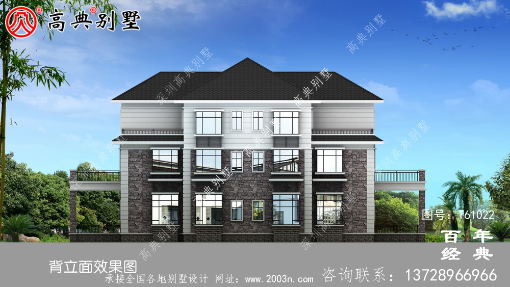 法式风格三层欧式双拼别墅设计图纸与效果图_农村三层别墅设计
