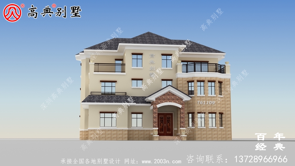歐式三層簡歐別墅設計圖紙_農村三層別墅設計