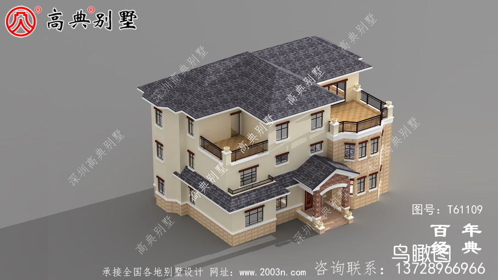 歐式三層簡歐別墅設計圖紙_農村三層別墅設計