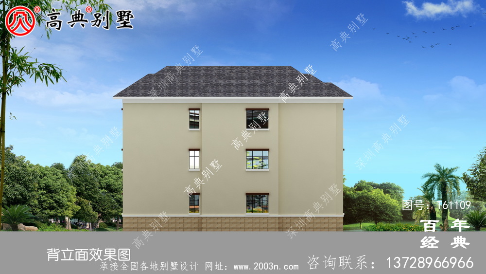 歐式三層簡歐別墅設計圖紙_農村三層別墅設計