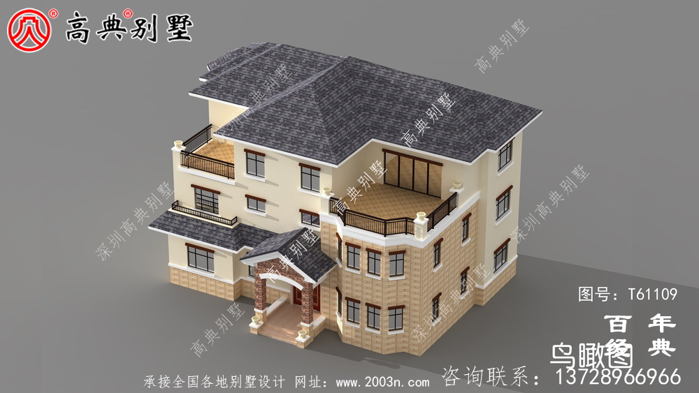 歐式三層簡歐別墅設計圖紙_農村三層別墅設計
